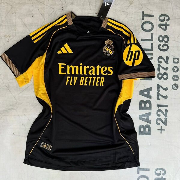 Maillot Real Madrid Noir Jaune