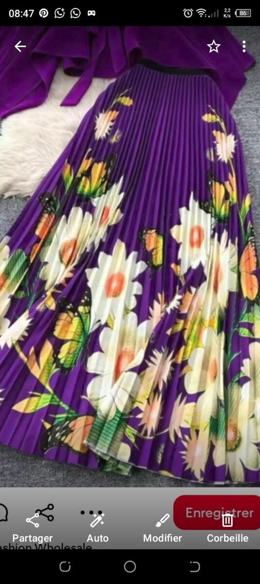 Jupe plissée imprimée fleurie