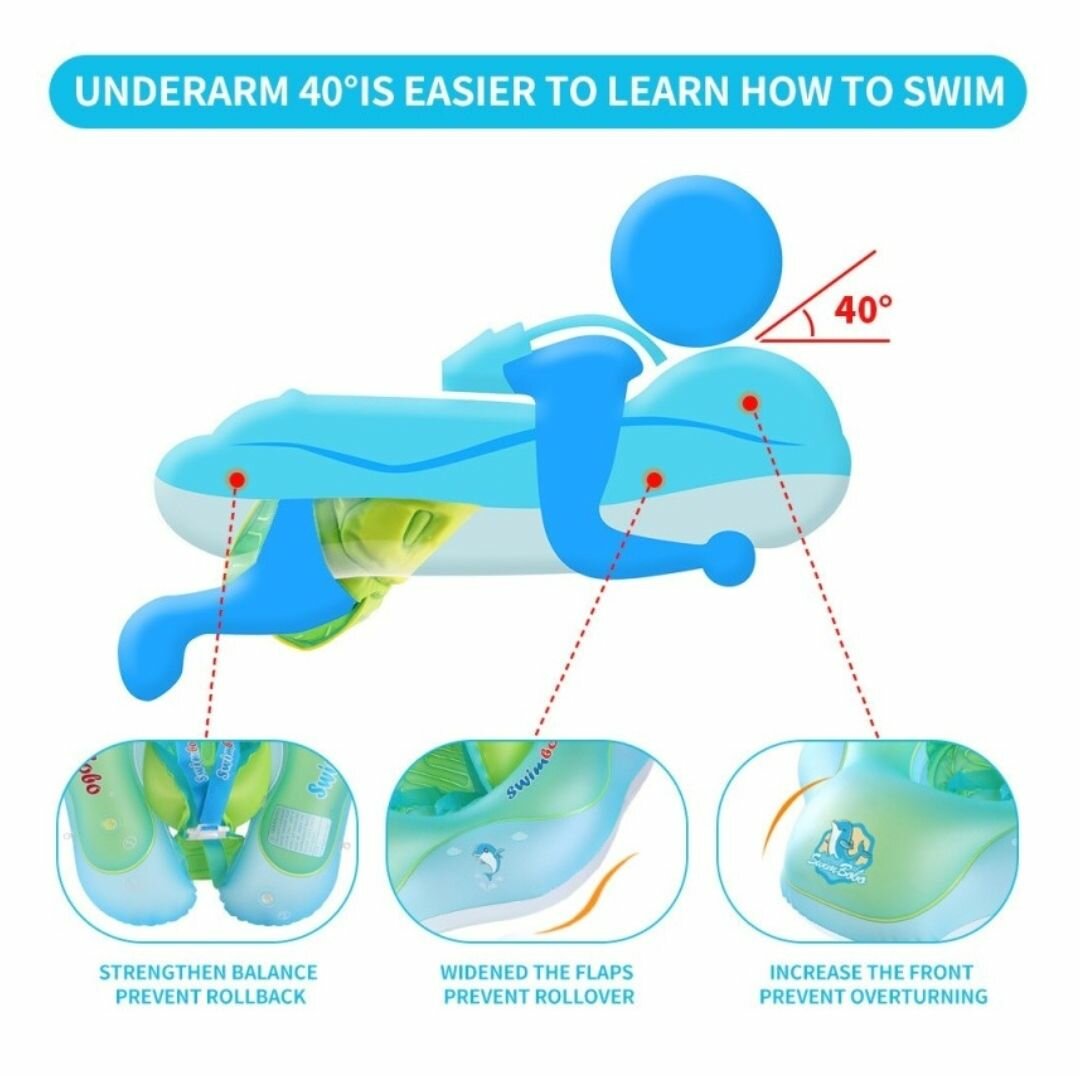 INFLATABLE BABY SWIMMING RING INFANT FLOAT LYING SWIMMING TR