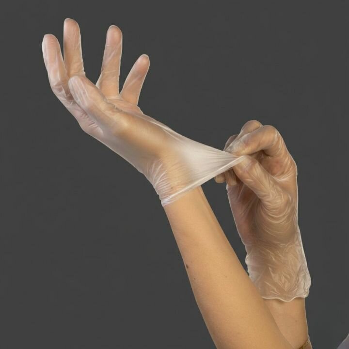 Gants jetables transparents
