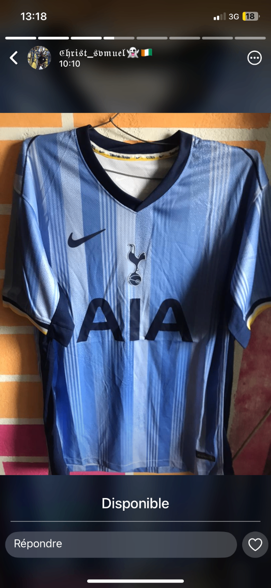 Maillot de football bleu Nike