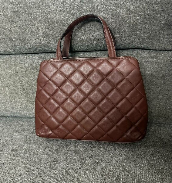 Sac à main matelassé marron