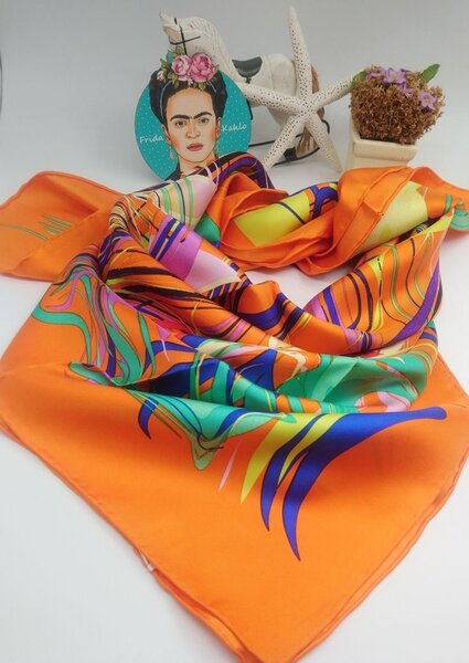 Designed silk scarf