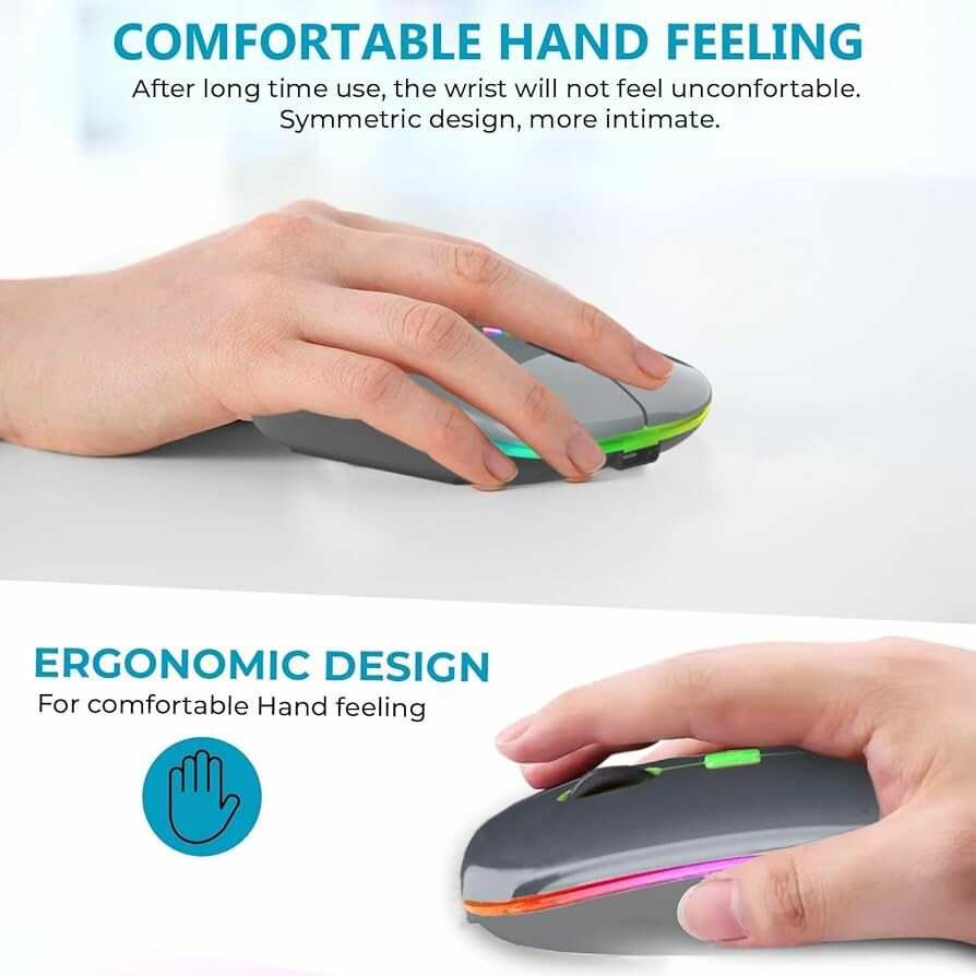 Souris ergonomique LED sans fil