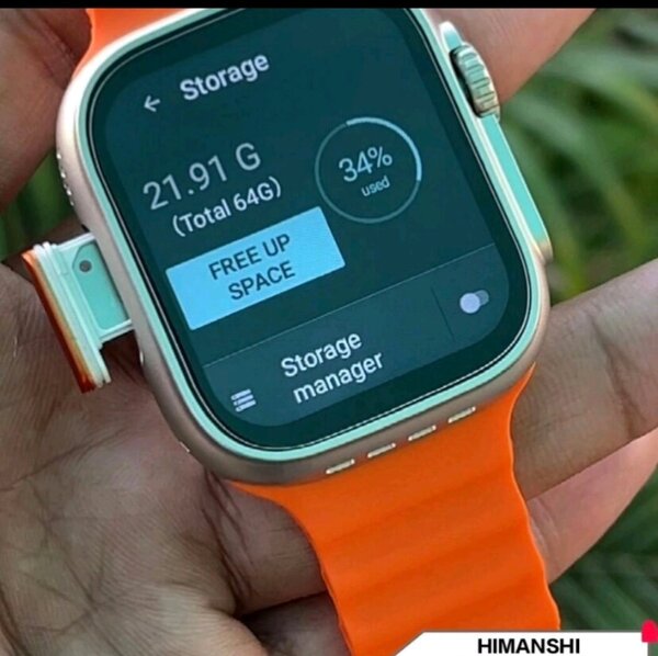 Montre intelligente avec bracelet orange