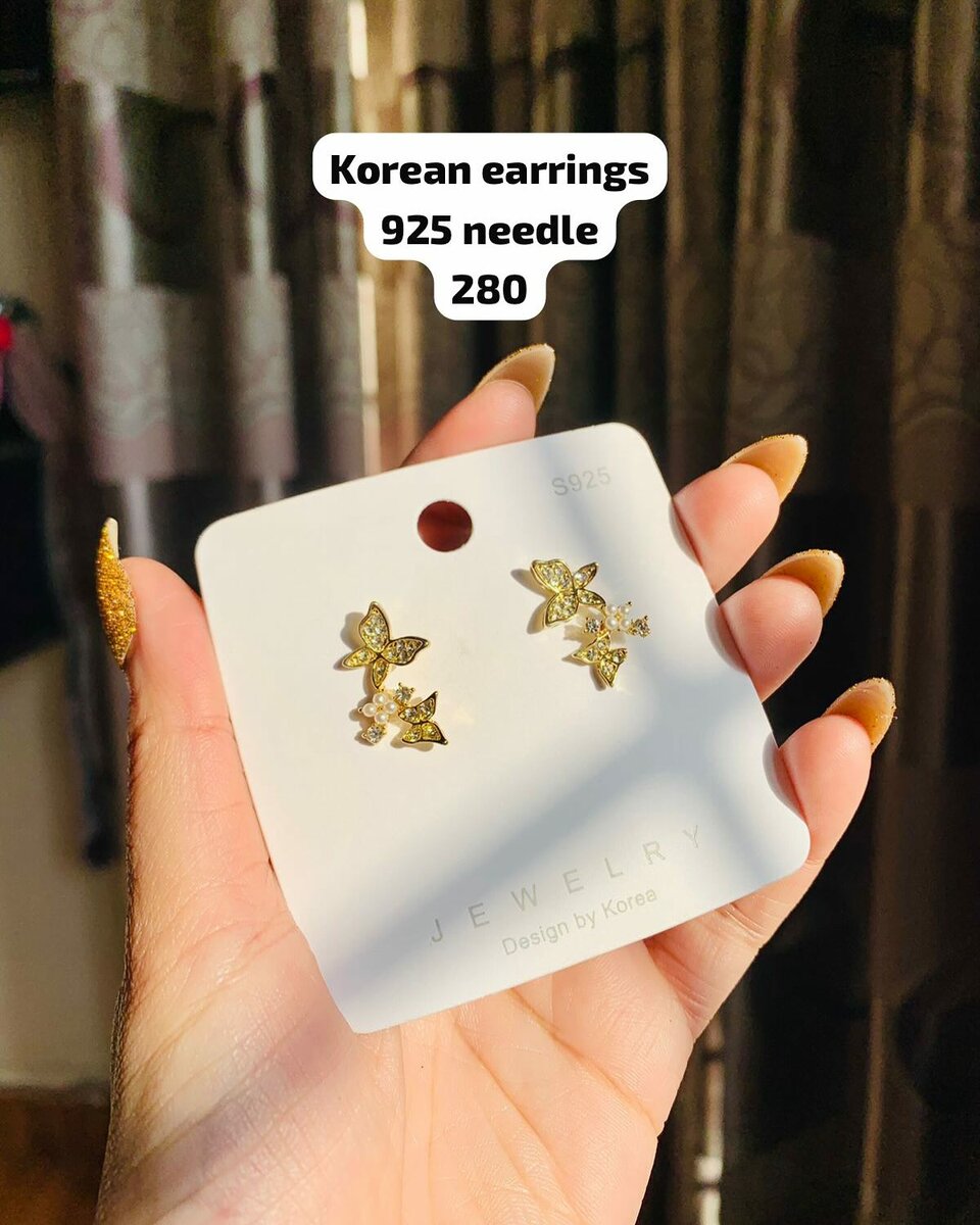Korean earrings 925 needle