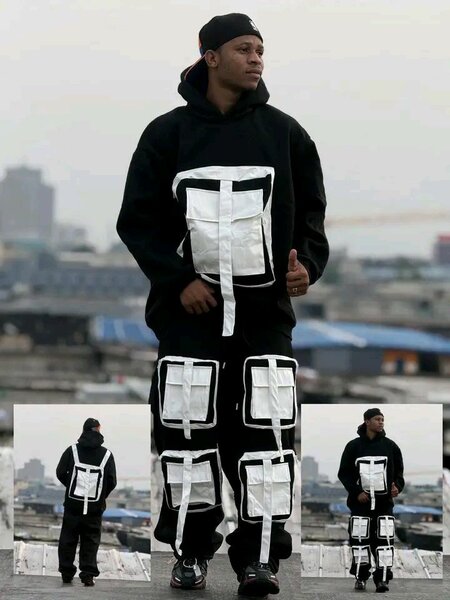 Combinaison cargo à capuche pour homme