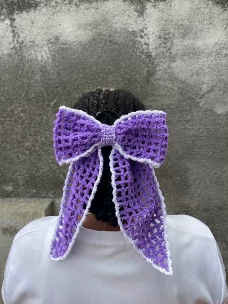 Chouchou noeud crochet coloré