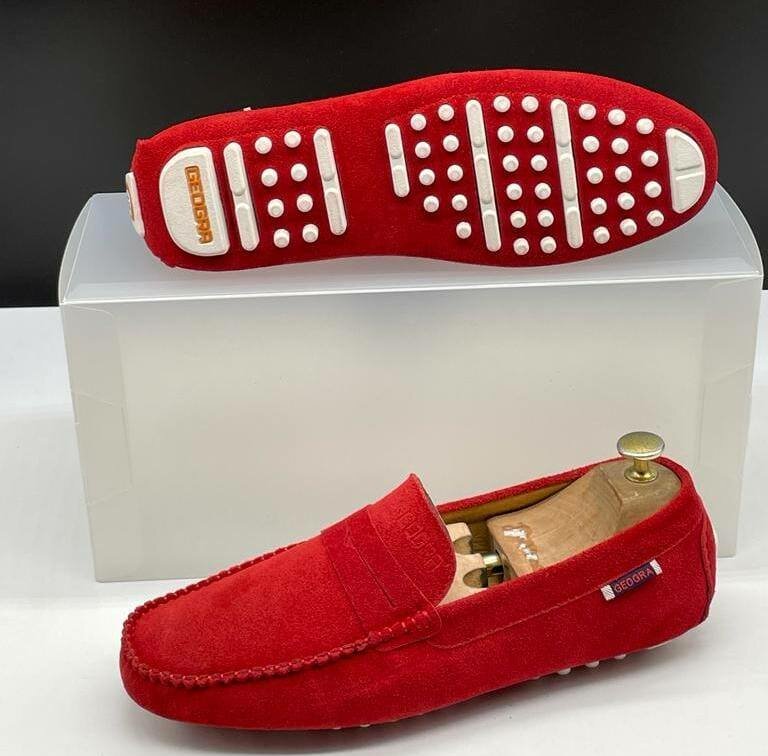 Moccasins en daim rouge