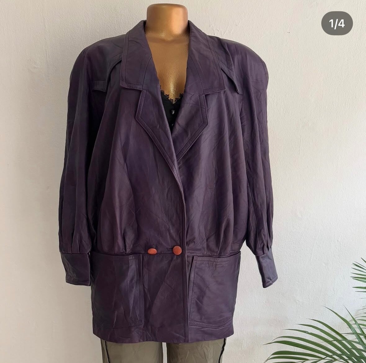 Purple leather blazer