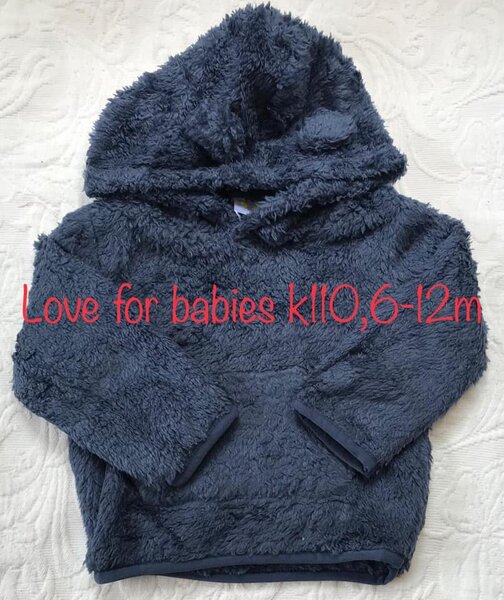 Fluffy sweatshirt black 6-12m