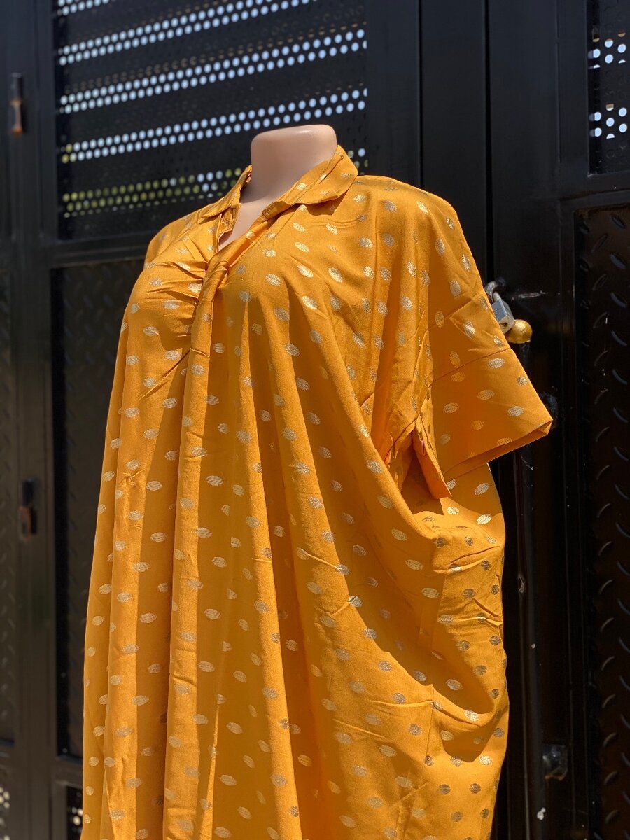 Gold loose stylish dress for l