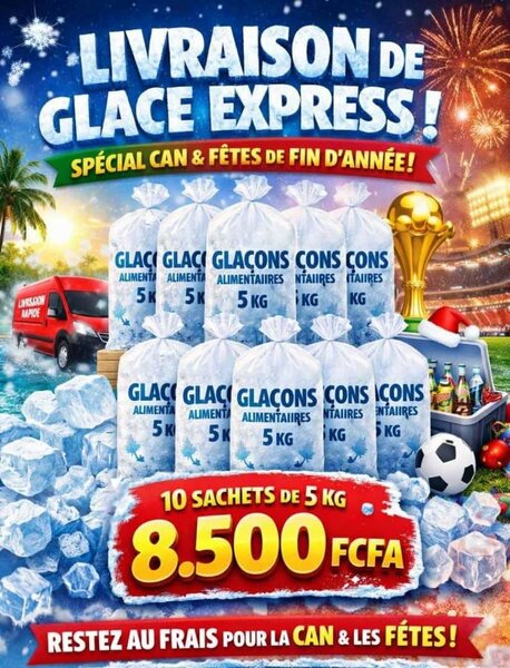 Livraison Express de Glace 50kg