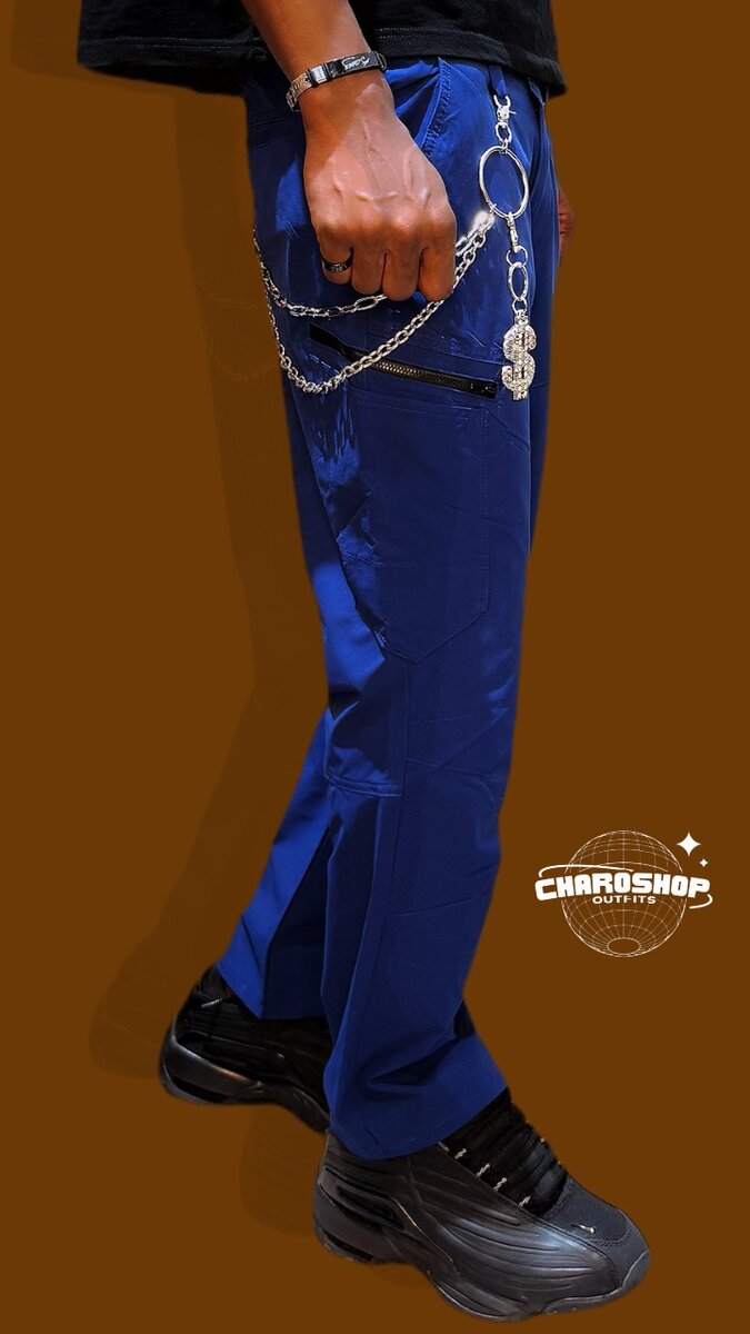 Pantalon cargo bleu hommes