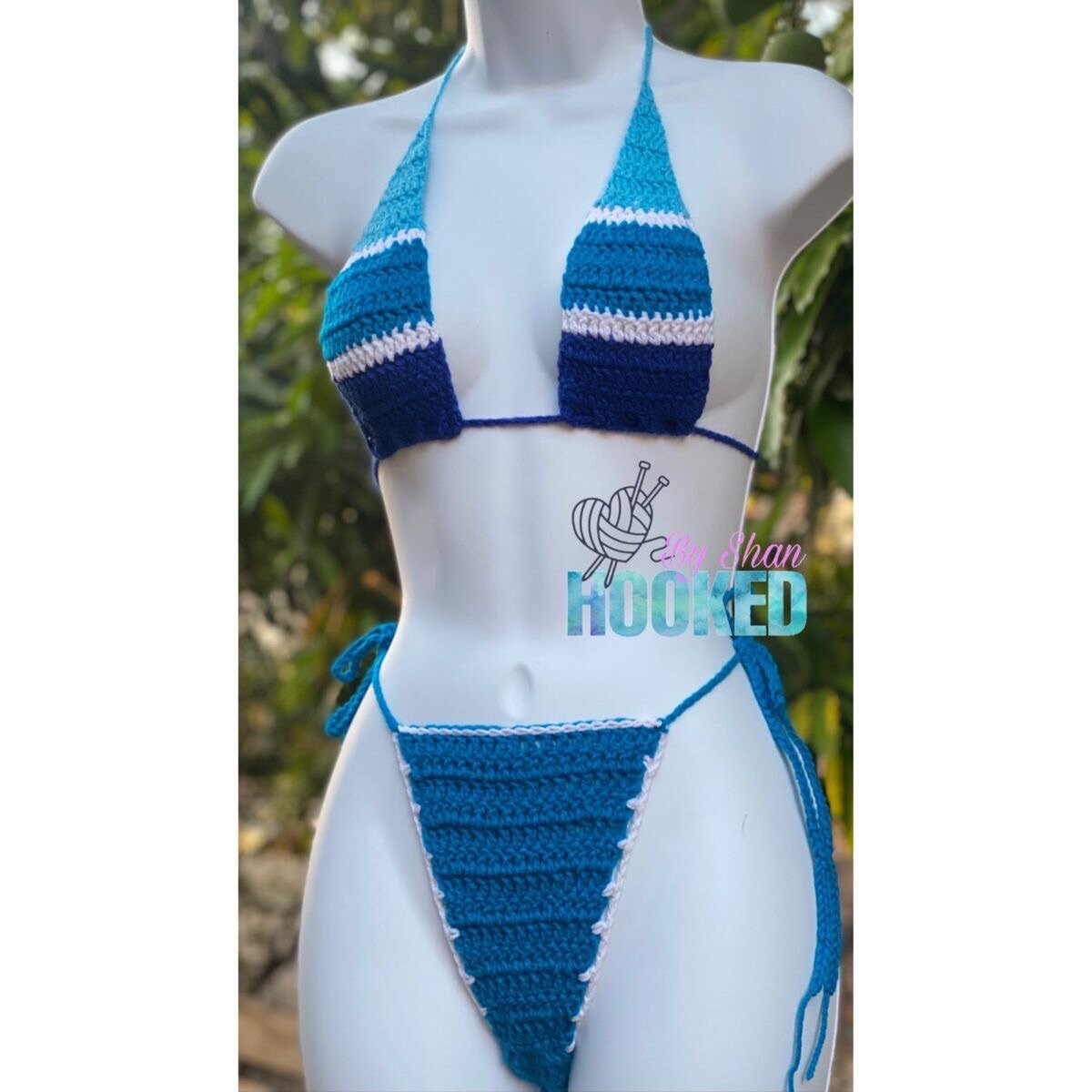 Bikini crochet coloré pour femme