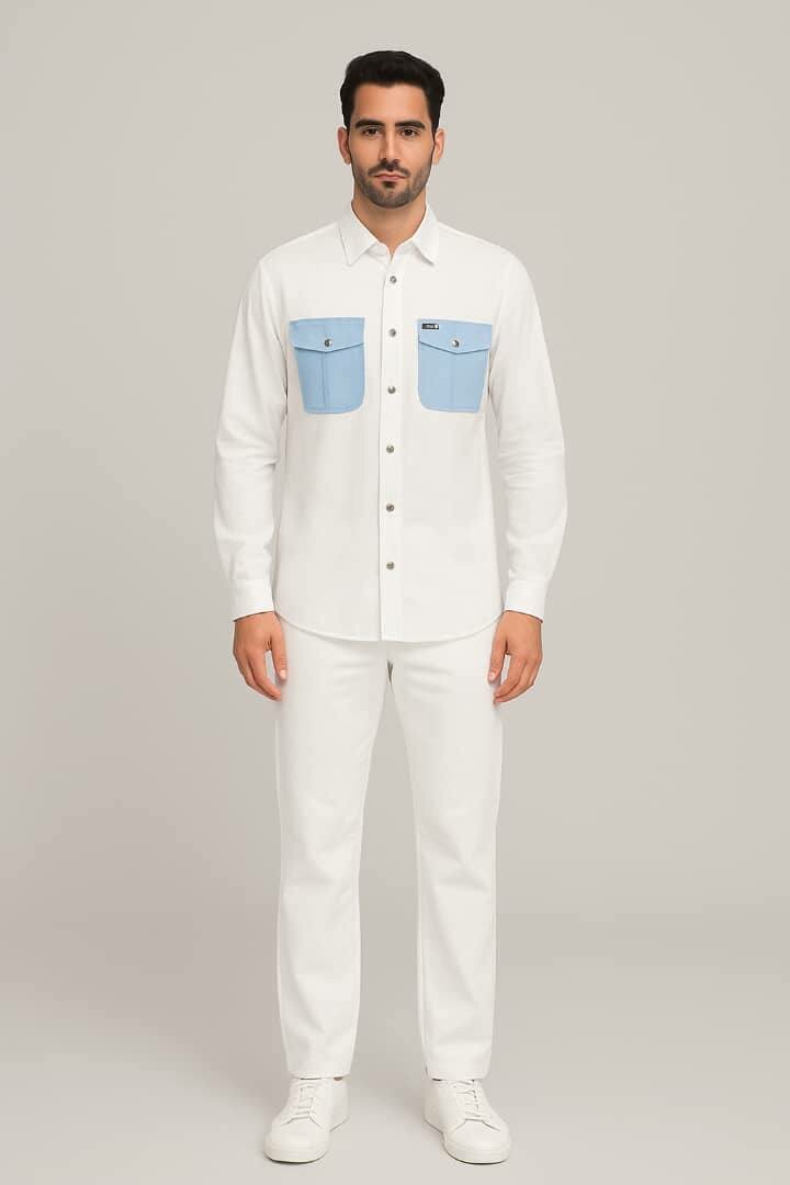 Chemise homme élégante bicolore