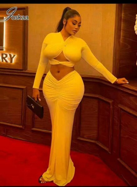 Robe longue élégante jaune