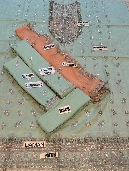 Lady's 3pc Lawn Unstich Suit Video Available