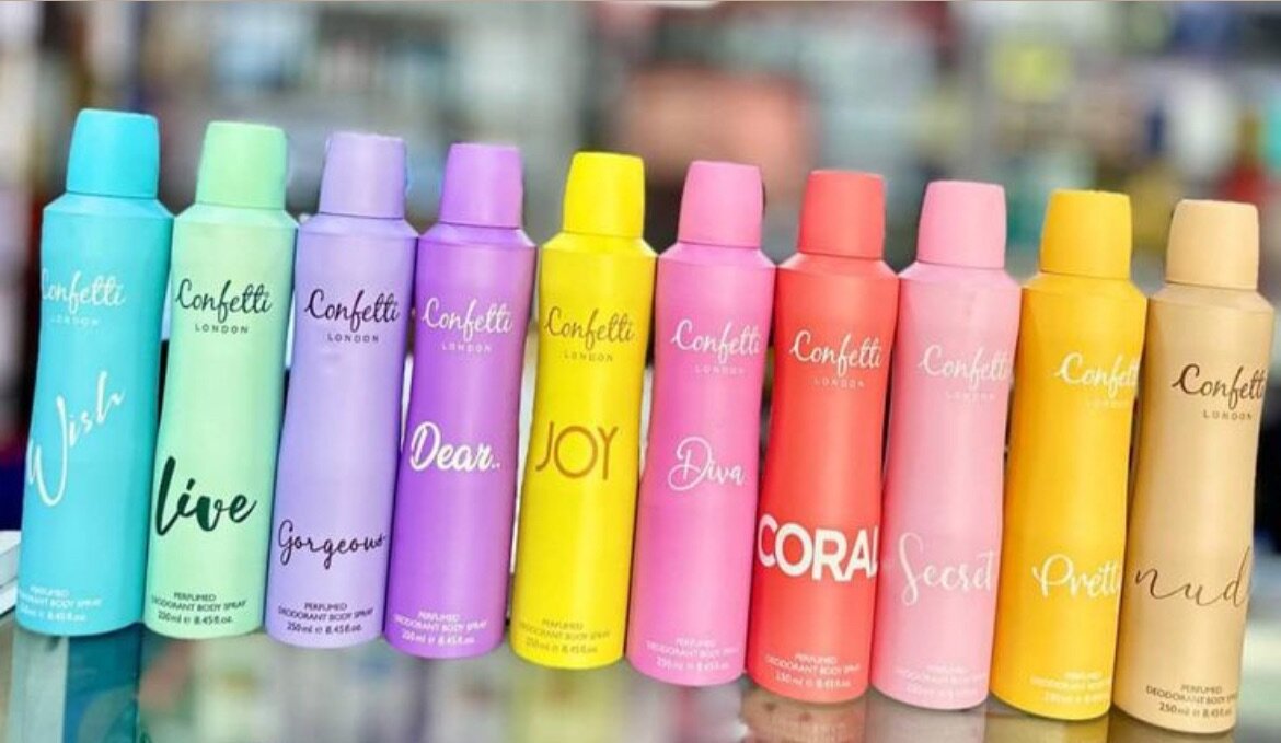 Confetti body spray