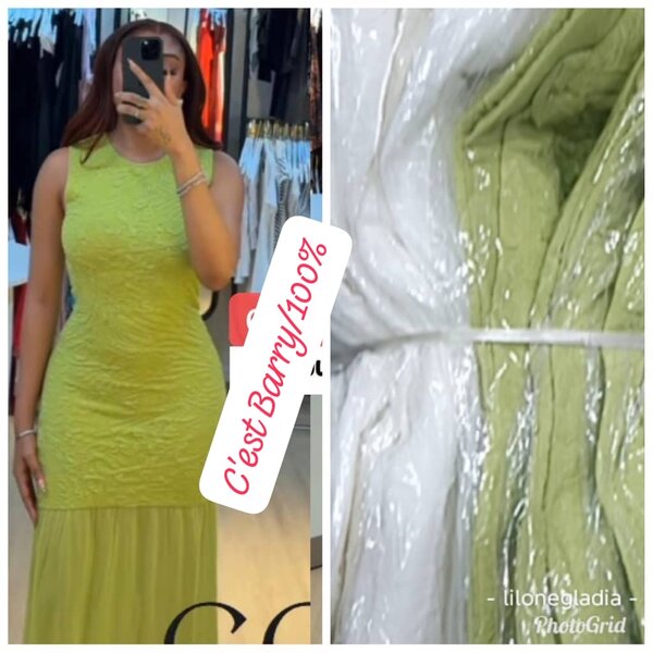 Robe longue élégante verte