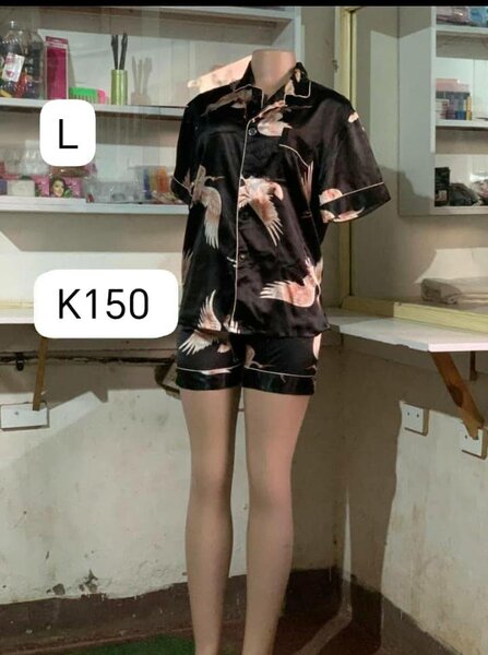 Satin Pajama Set with Elegant Print