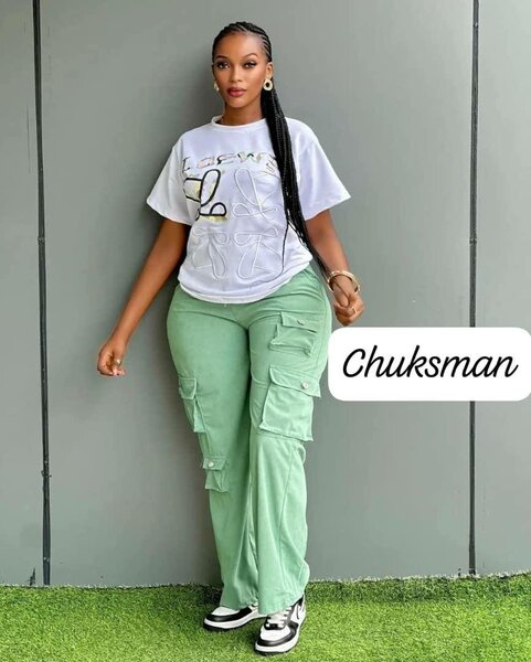 Pantalon cargo vert femme