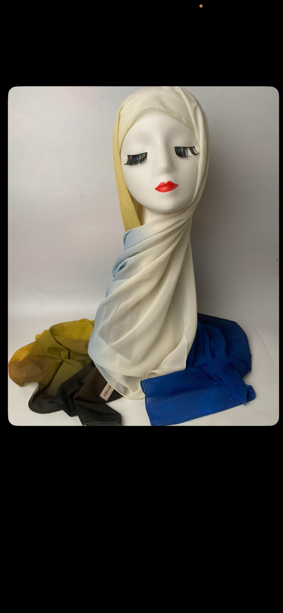 Écharpe en mousseline multicolore