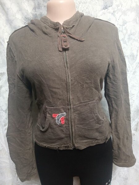 Veste à capuche kaki femme