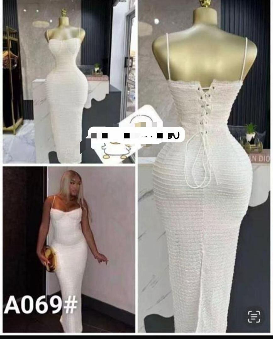 Robe longue moulante blanche