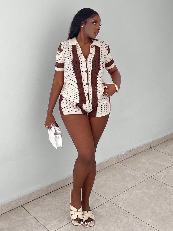 Ensemble short en maille chic