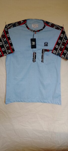 Chemise bleu à motifs ethnique