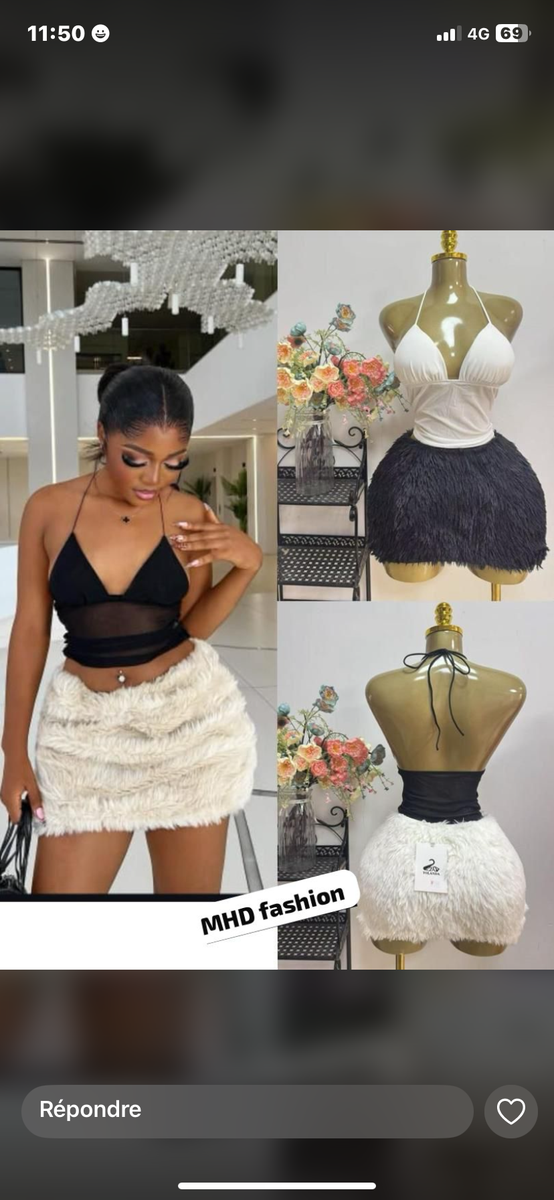 Jupe et haut texturée élégante