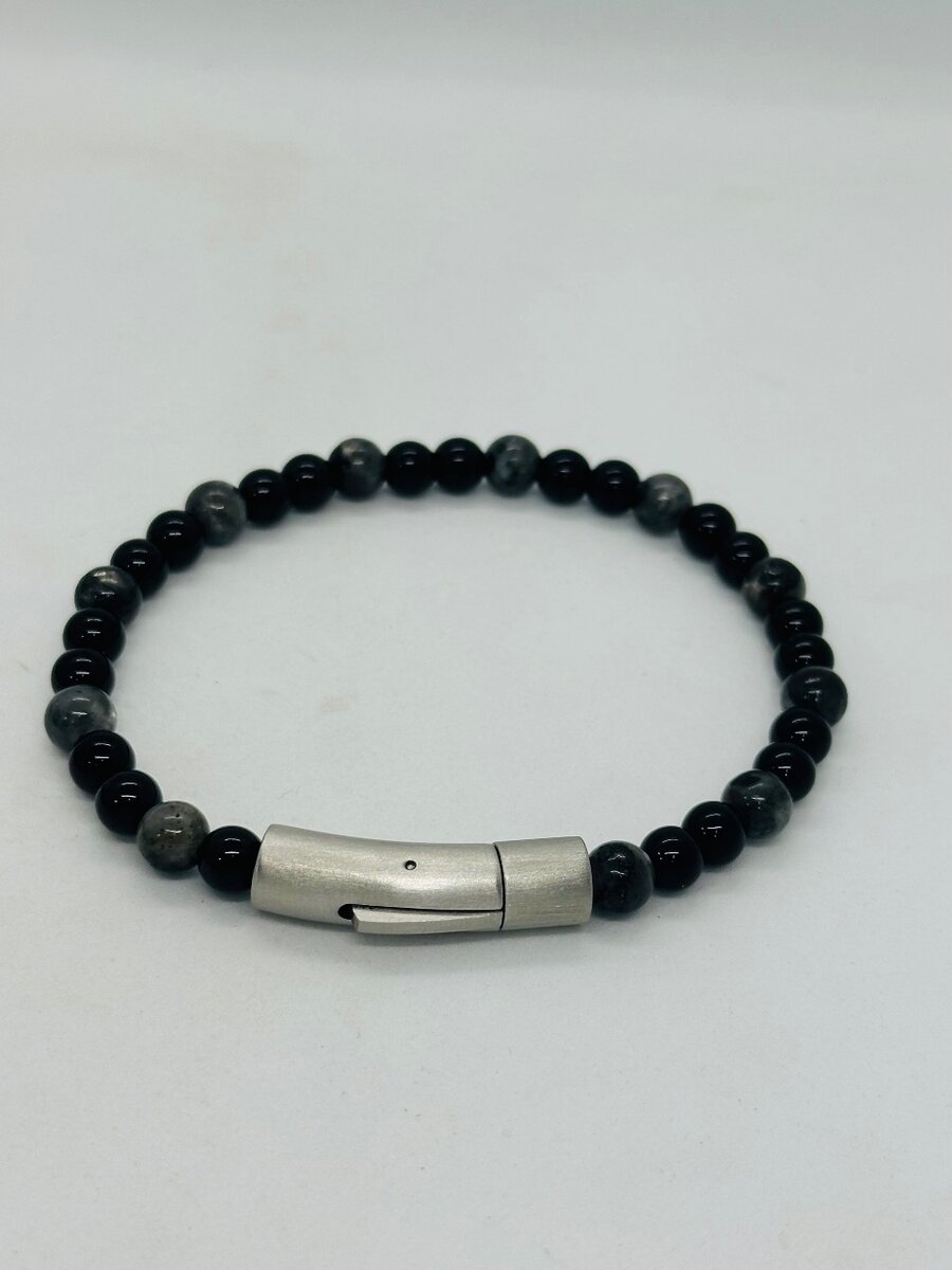 Bracelet en perles d'onyx
