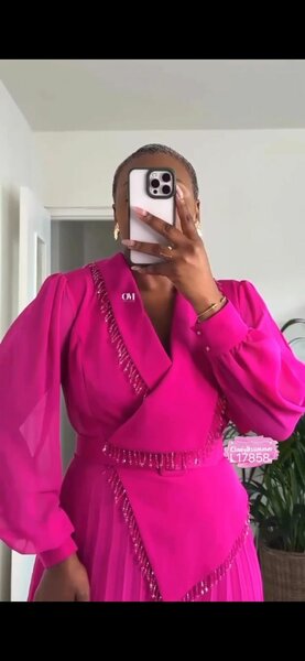 Combi Élégante Fuchsia Plissée