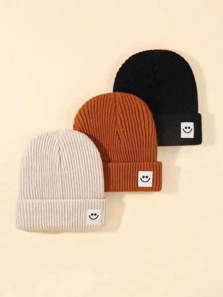 Bonnet en tricot sourire