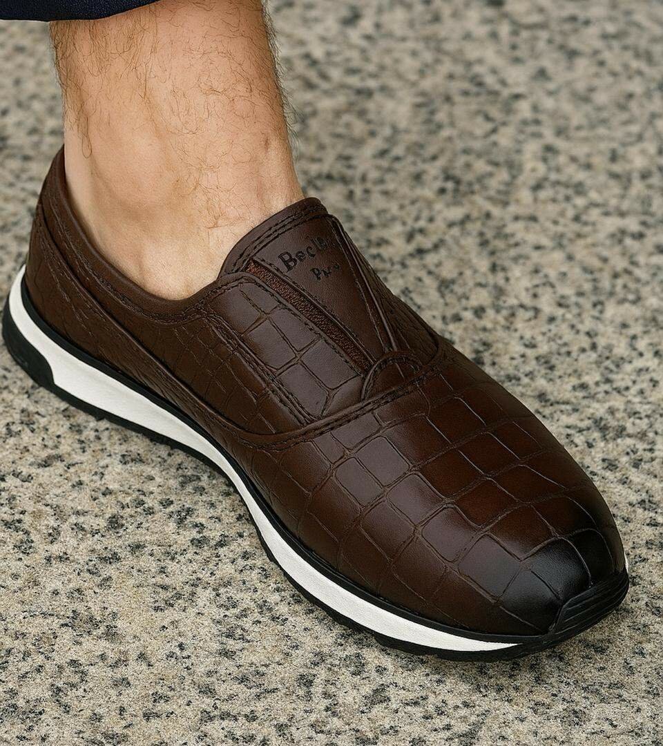 Chaussures Slip-On en Cuir Homme