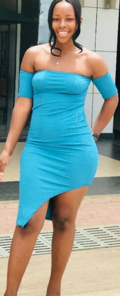 Stretch dress with open neckline, sky blue
