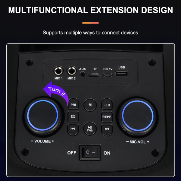 Enceinte Bluetooth Portable LED