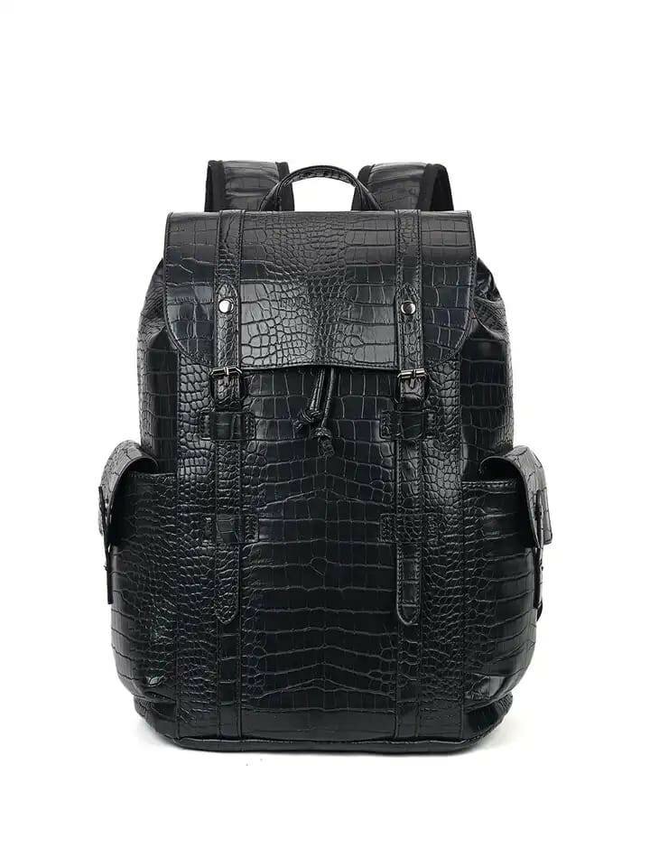 Sac à dos en cuir noir pour homme