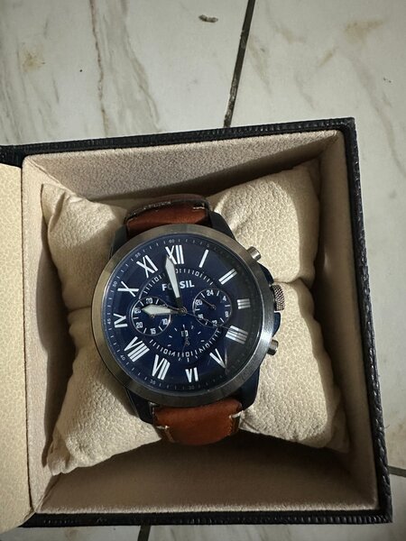 Montre chronographe en cuir Fossil