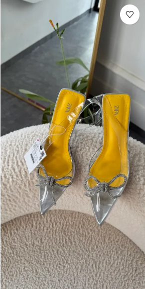 Zoe Silver transparent sling back