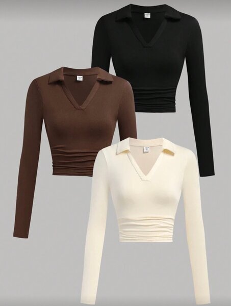 Haut à col polo femme