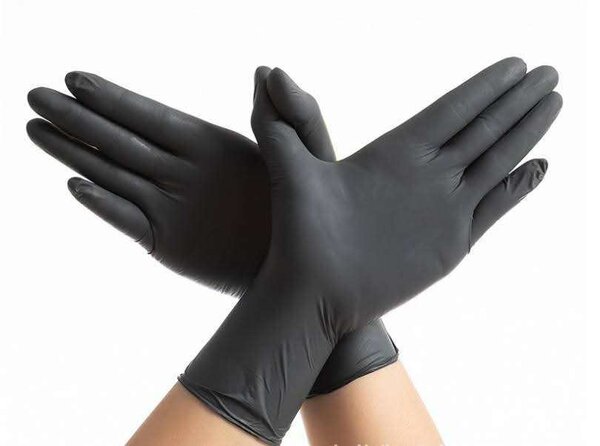Gants nitrile professionnels noirs