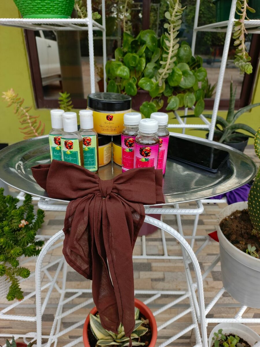 Hair growt(tea + oil+ butter) + free bow