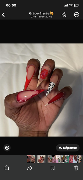 Ongles décoratifs rouges