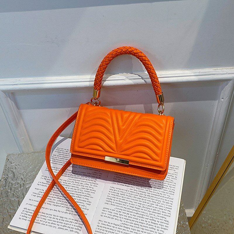 High-quality, stylish rectangular women's bag orange