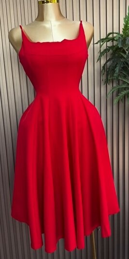 Charming women's dress color red 