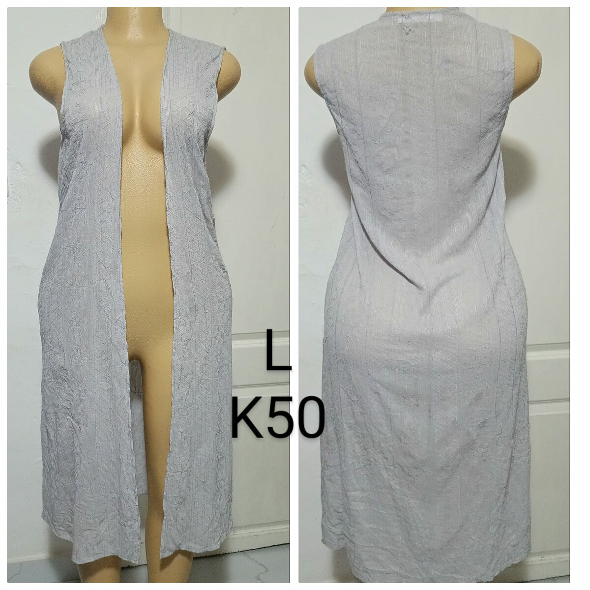 Women's grey lightweight cape, size L