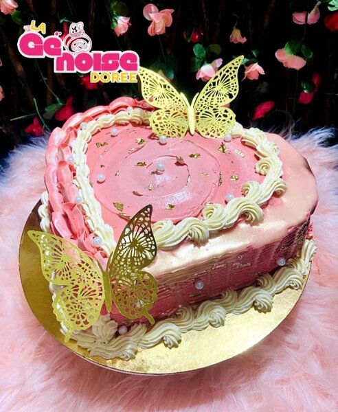 Gâteau Coeur Papillon