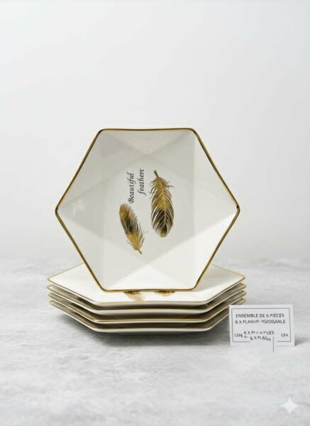 Assiettes Hexagonales Élégantes